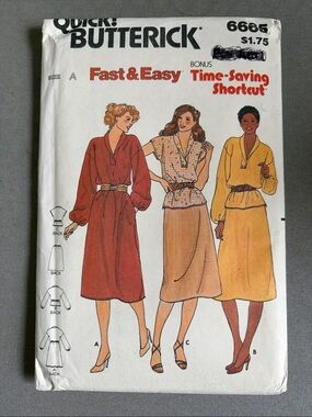 Butterick UNCUT sewing pattern 6665 size 8-10-12